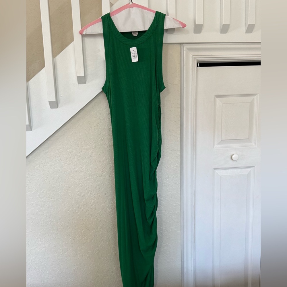Kelly green Loft Beach ribbon dress NWT